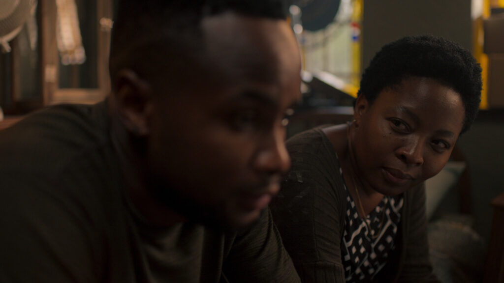 Sphamandla Dhludhlu as Zweli, Lerato Mvelase as Babalwa G in Marked S1