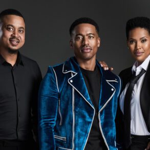 Matli Mohapeloa as Mmusi, Jesse Suntele as MJ, and Gail Mabalane as Phello in Pimville on SABC 2