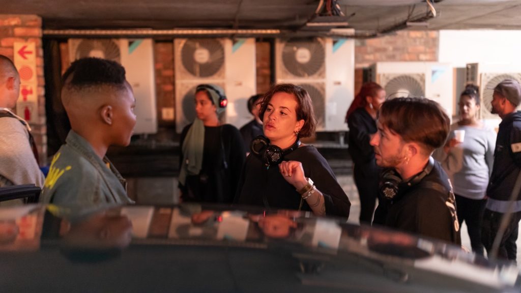 Loren Loubser on the set of the short film Dread