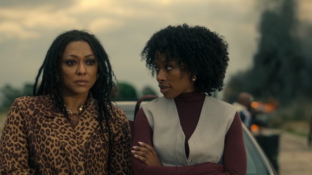 Lorcia Cooper as Crystal and Nqobile Nunu Khumalo as Mbali in Umthetho
