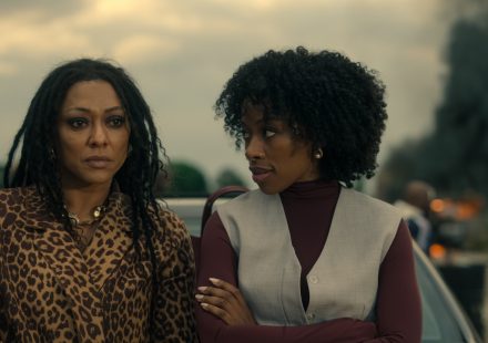 Lorcia Cooper as Crystal and Nqobile Nunu Khumalo as Mbali in Umthetho