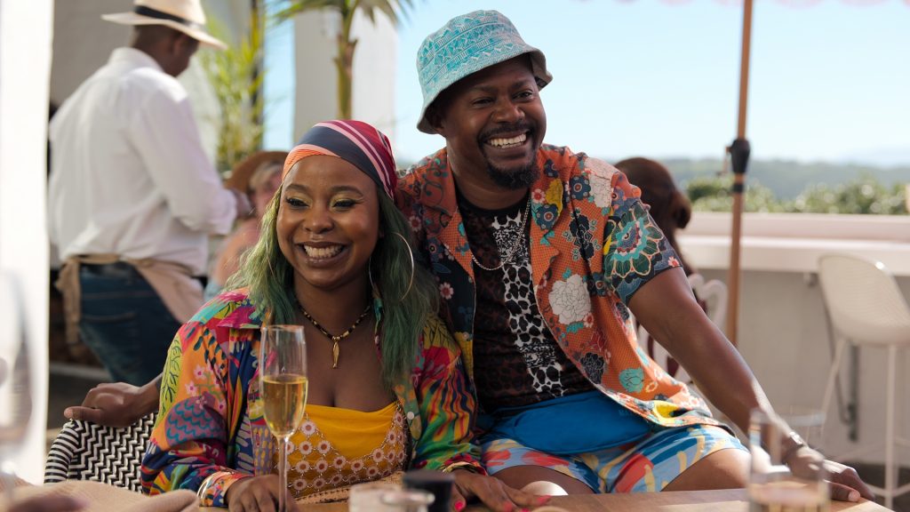 Didie Makobane as Riri and Kagiso Modupe as Bheki Dlomo in Yoh! Bestie